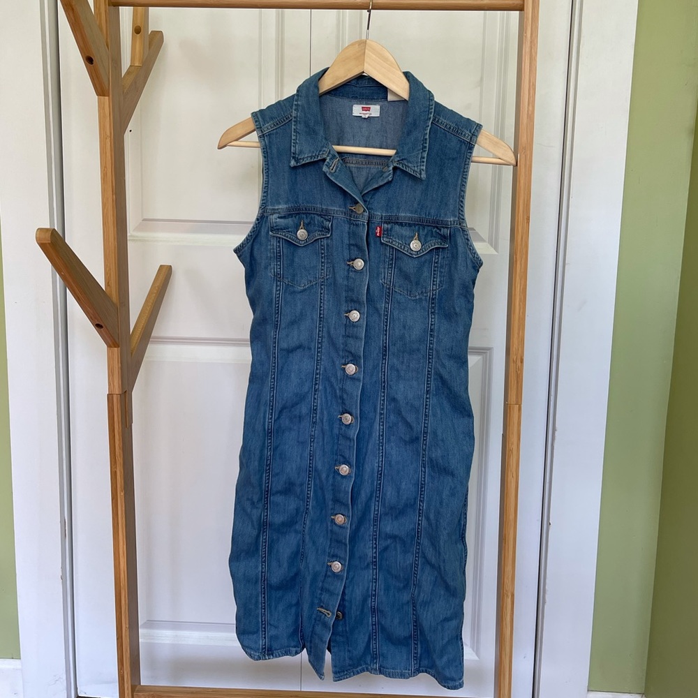 Button down denim dress